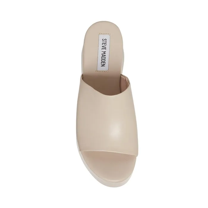 Steve Madden Christa Bone Leather Womens Wedges Steve Madden Christa Bone Leather Womens Wedges