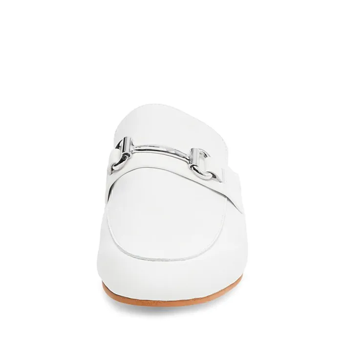 Steve Madden Kandi White Leather Womens Flats