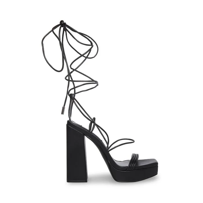 Steve Madden Manzie Black Womens Platforms