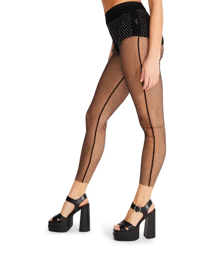 Steve Madden Mesh Rhinestone Pants Black Womens Bottoms Steve Madden Mesh Rhinestone Pants Black Womens Bottoms