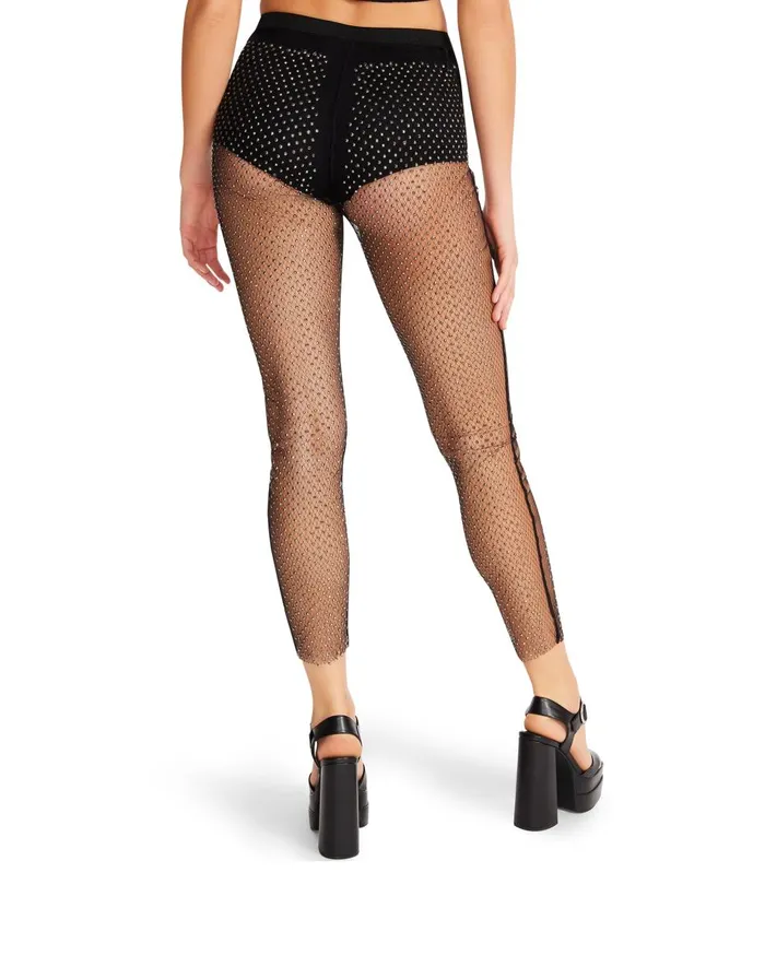 Steve Madden Mesh Rhinestone Pants Black Womens Bottoms Steve Madden Mesh Rhinestone Pants Black Womens Bottoms