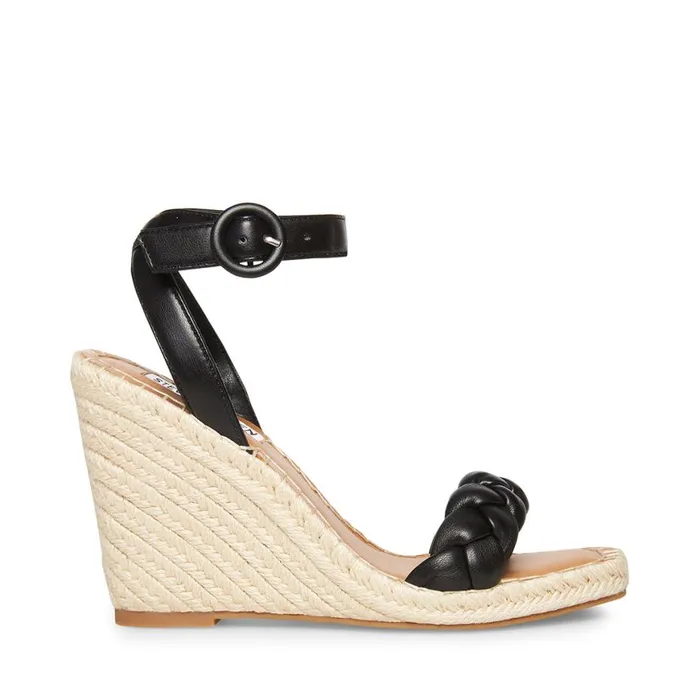 Steve Madden Novah Black Womens Wedges