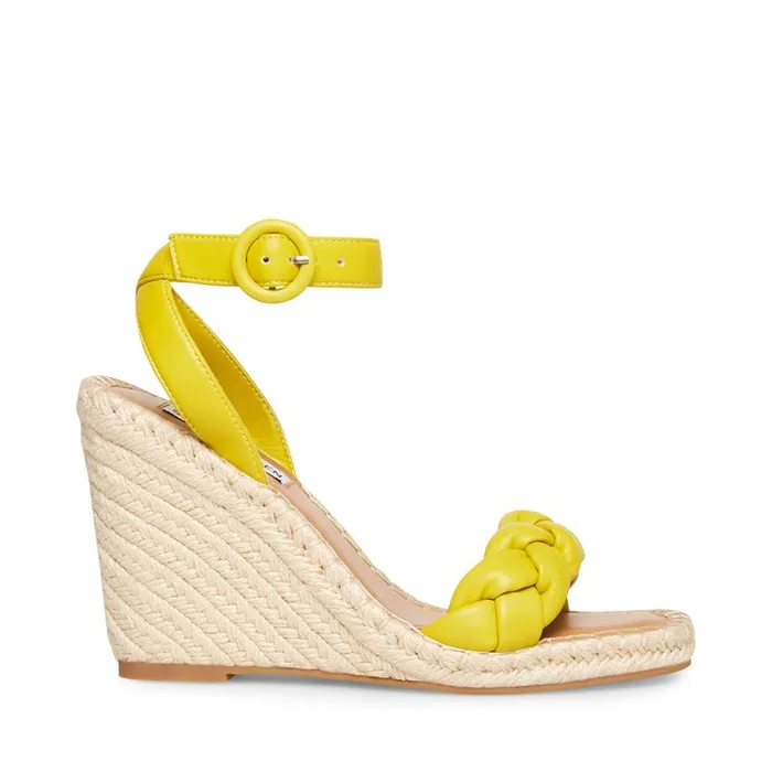Steve Madden Novah Yellow Womens Wedges