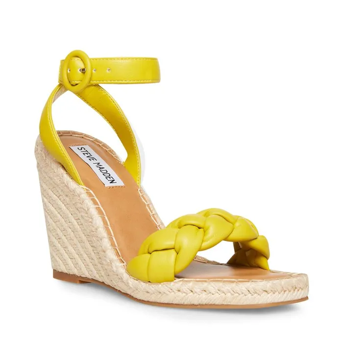 Steve Madden Novah Yellow Womens Wedges Steve Madden Novah Yellow Womens Wedges