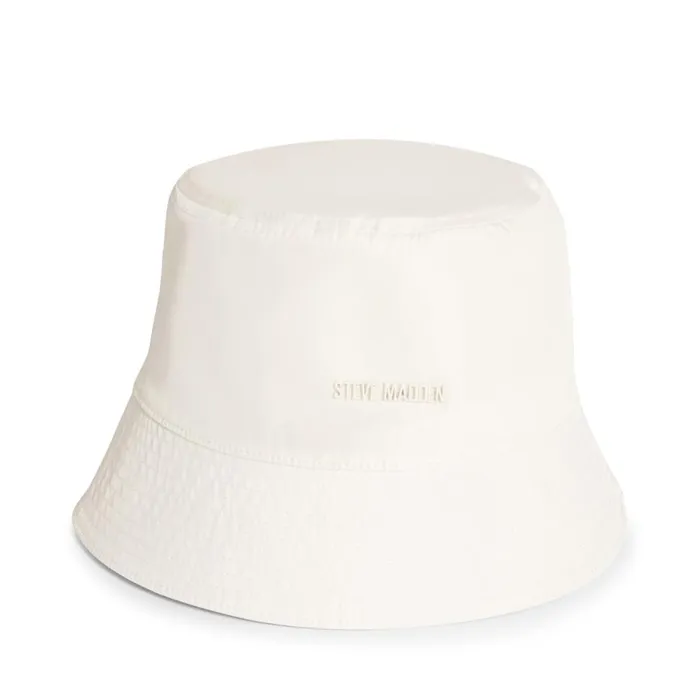 Steve Madden Nylon Bucket Hat Off White Offwhite Womens Hats and Hair Accessories