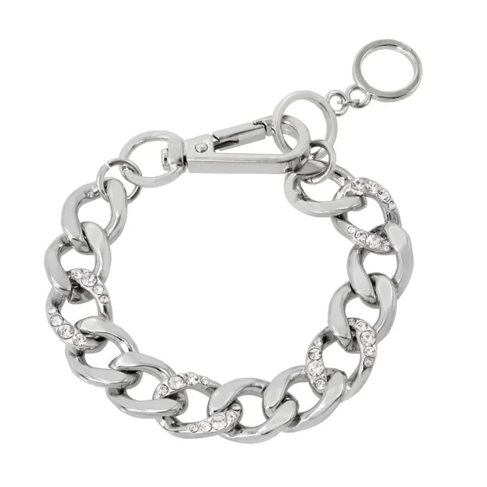 Steve Madden Pave Link Bracelet Crystal Womens Jewelry