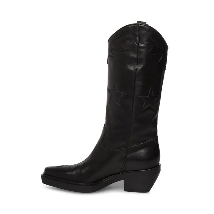 Steve Madden Peyton Black Leather Womens Boots Steve Madden Peyton Black Leather Womens Boots