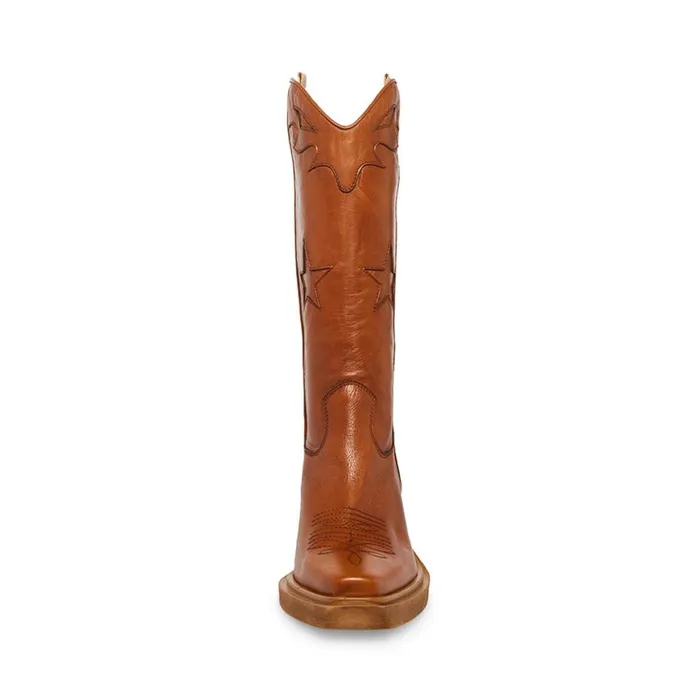Steve Madden Peyton Cognac Leather Womens Boots Steve Madden Peyton Cognac Leather Womens Boots