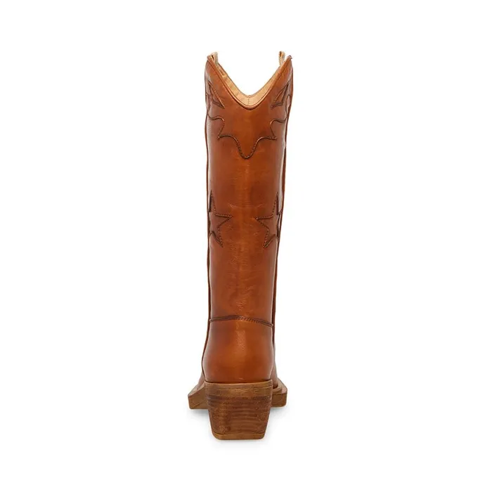 Steve Madden Peyton Cognac Leather Womens Boots Steve Madden Peyton Cognac Leather Womens Boots
