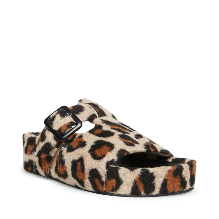 Steve Madden Rizzle Leopard Womens Slippers