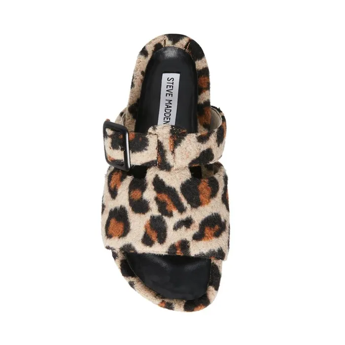 Steve Madden Rizzle Leopard Womens Slippers