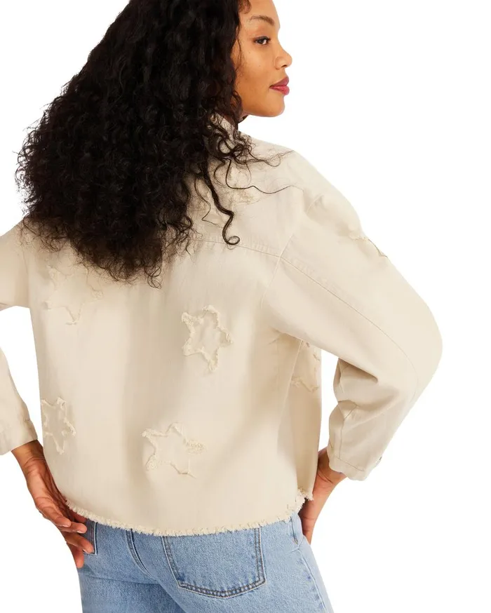 Steve Madden Star Jacket Beige Womens Jackets and Coats Steve Madden Star Jacket Beige Womens Jackets and Coats