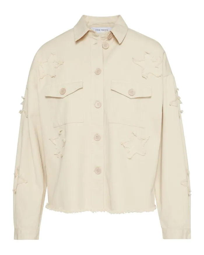 Steve Madden Star Jacket Beige Womens Jackets and Coats Steve Madden Star Jacket Beige Womens Jackets and Coats