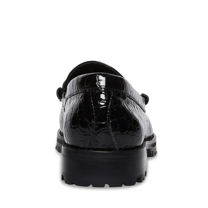 Steve Madden Tayloring Black Crocodile Womens Loafers
