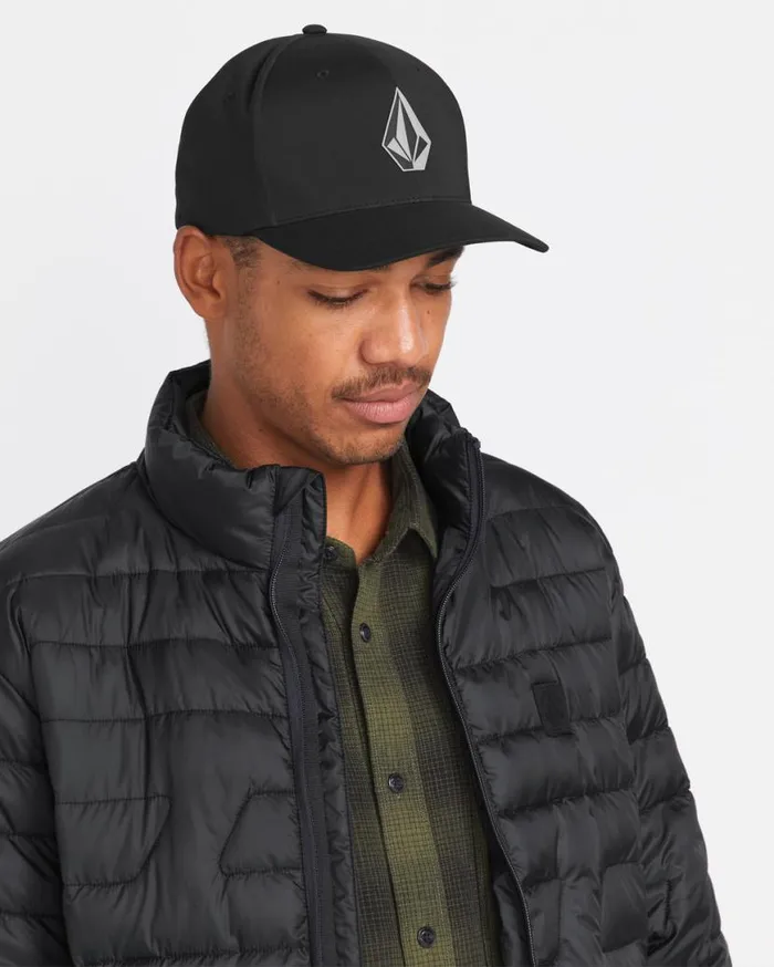 Stone Tech Flexfit Delta 8211 Black Mens Volcom Hats and Beanies