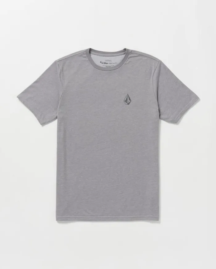 Stone Tech Short Sleeve Tee 8211 Heather Grey Mens Volcom TShirts and Tanks