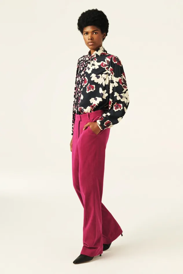 StraightLeg Velvet Pants Babilon Brown Women Baandsh Pants and Jeans