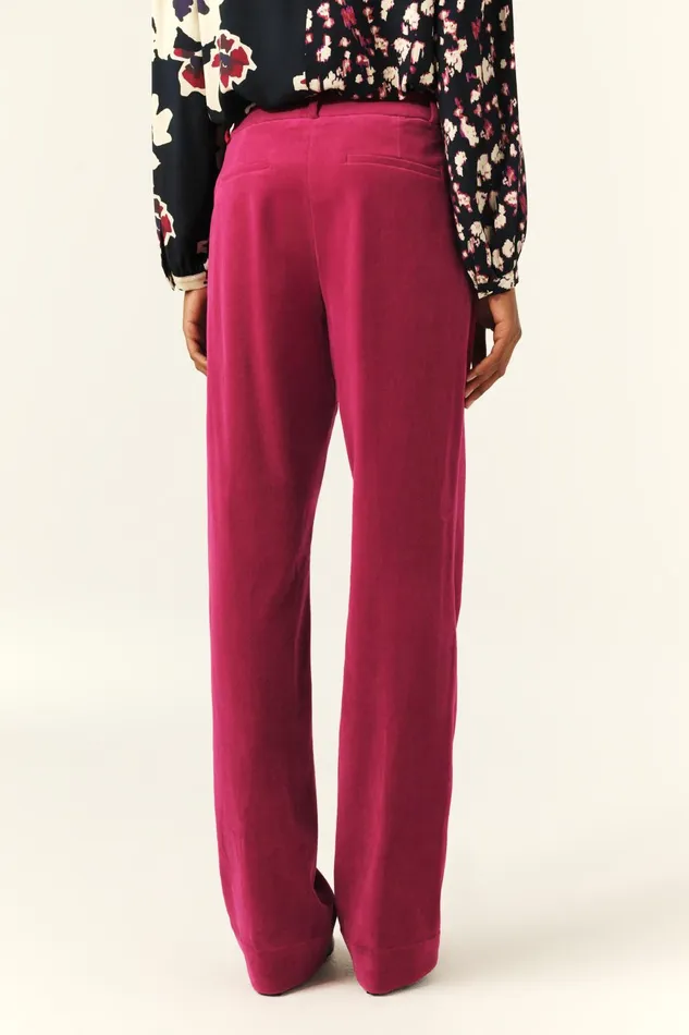 StraightLeg Velvet Pants Babilon Brown Women Baandsh Pants and Jeans