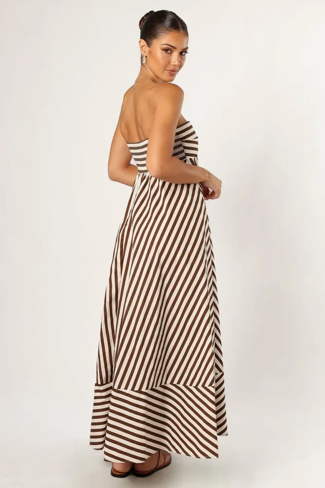 Strapless Dresses Petal and Pup Women Bowie Strapless Maxi Dress Chocolate