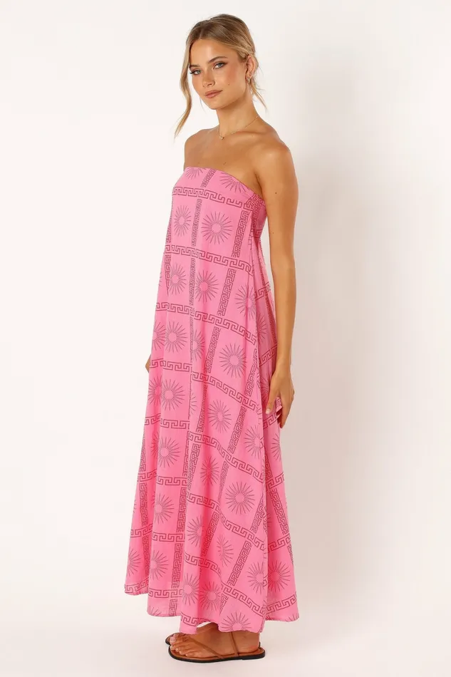 Strapless Dresses Soph Strapless Maxi Dress Pink Red 8211 Petal and Pup Women
