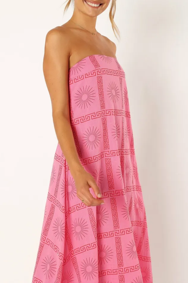 Strapless Dresses Soph Strapless Maxi Dress Pink Red 8211 Petal and Pup Women
