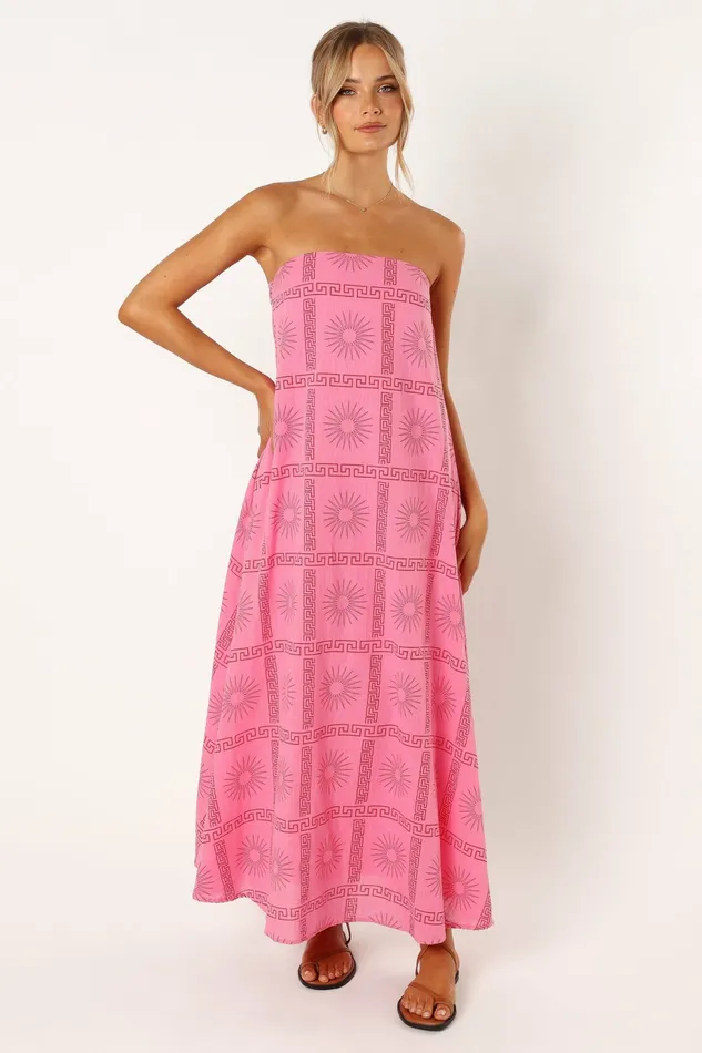 Strapless Dresses Soph Strapless Maxi Dress Pink Red 8211 Petal and Pup Women