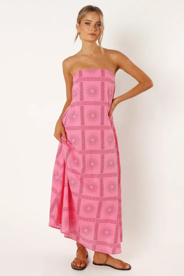 Strapless Dresses Soph Strapless Maxi Dress Pink Red 8211 Petal and Pup Women