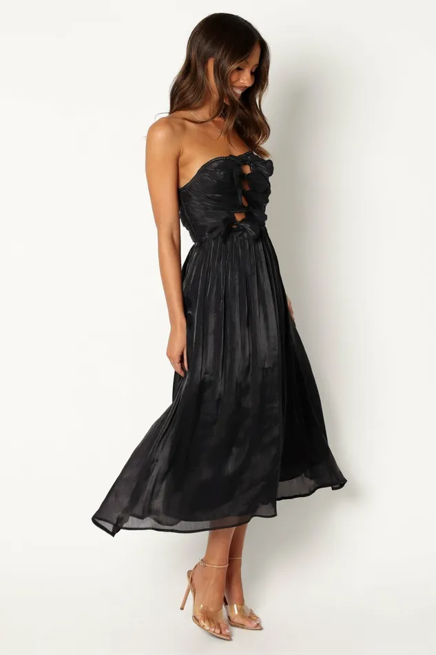 Strapless Dresses Women Petal and Pup Mila Strapless Midi Dress Black