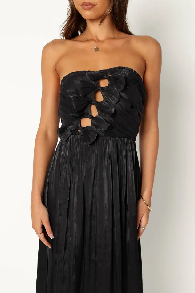 Strapless Dresses Women Petal and Pup Mila Strapless Midi Dress Black