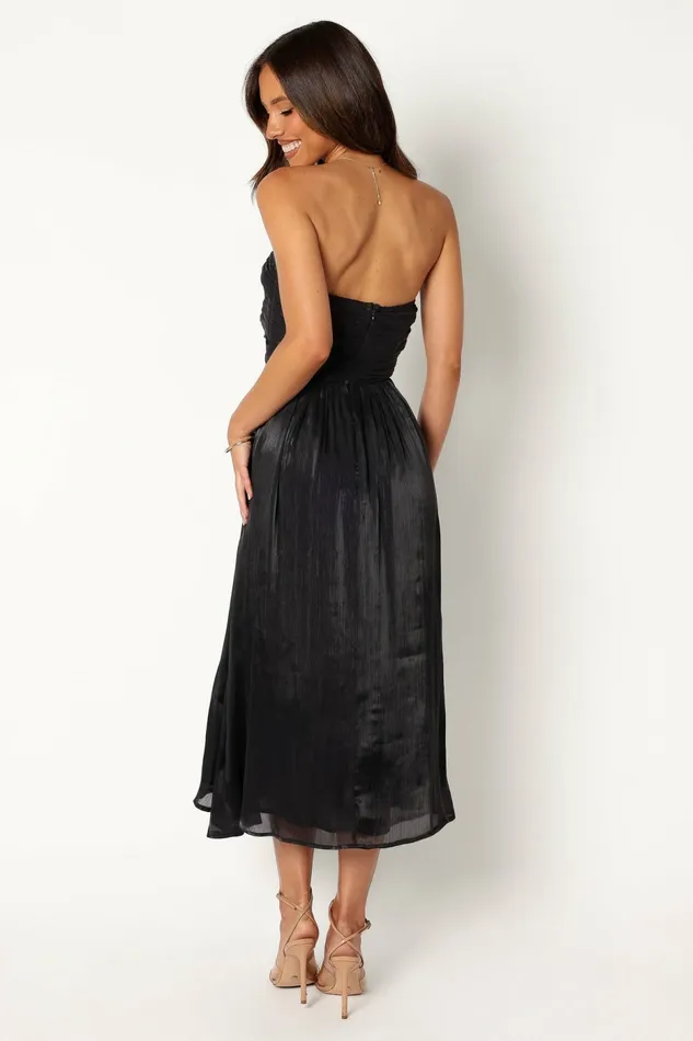Strapless Dresses Women Petal and Pup Mila Strapless Midi Dress Black