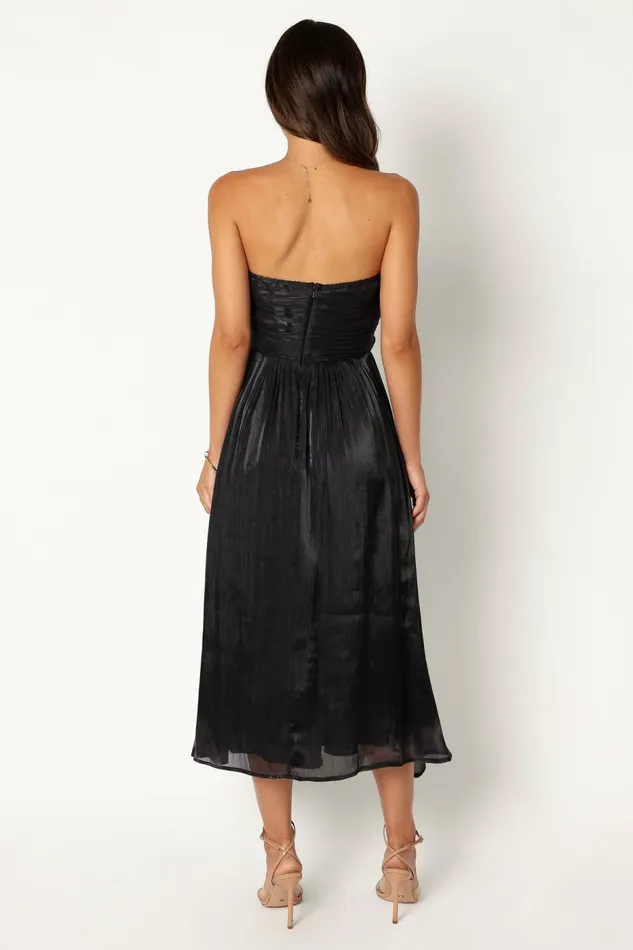 Strapless Dresses Women Petal and Pup Mila Strapless Midi Dress Black