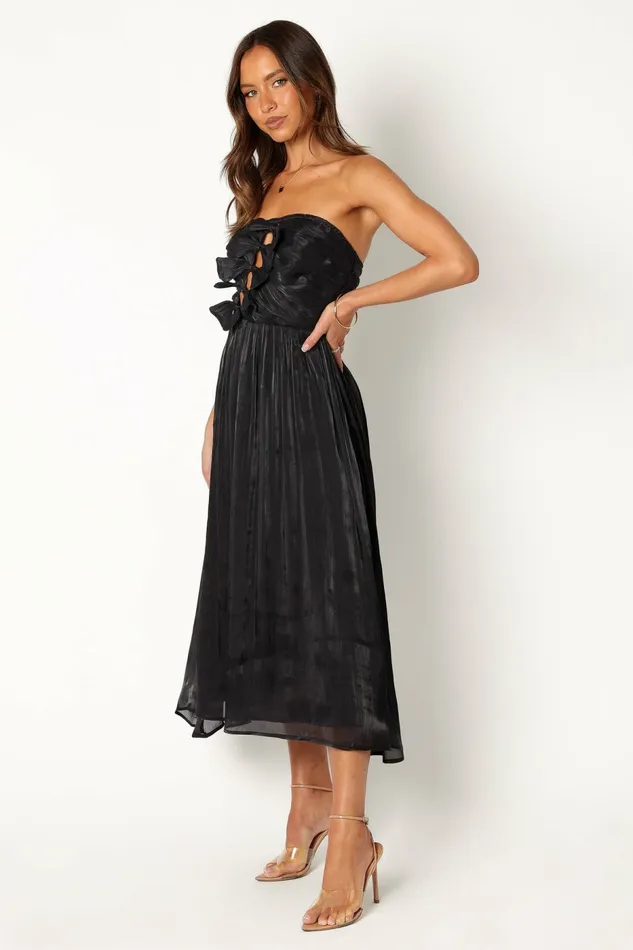 Strapless Dresses Women Petal and Pup Mila Strapless Midi Dress Black