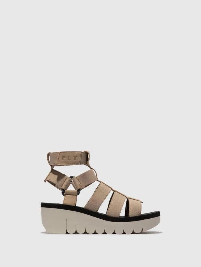 Strappy Sandals YUFI032FLY CLOUDBEIGEBLACK Women Fly London Sandals