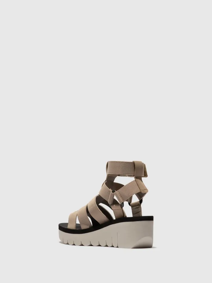 Strappy Sandals YUFI032FLY CLOUDBEIGEBLACK Women Fly London Sandals
