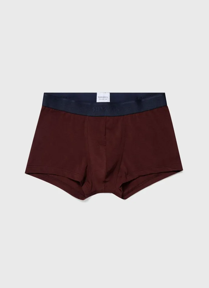 Stretch Cotton Trunks Maroon Men SUNSPEL Trunks and Shorts