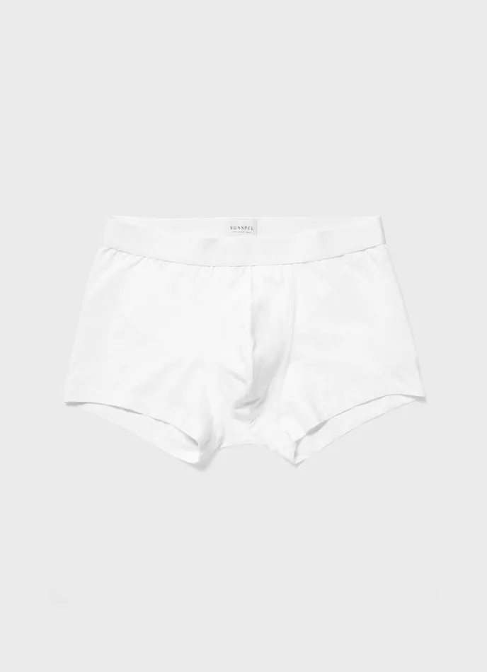 Stretch Cotton Trunks White Men SUNSPEL Trunks and Shorts