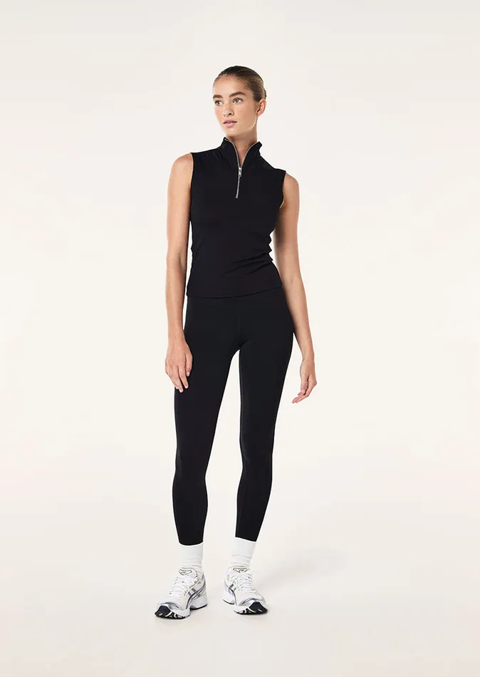 StudioSoft ROUTINE QUARTER ZIP TANK IN BLACK 8211 PE Nation Women