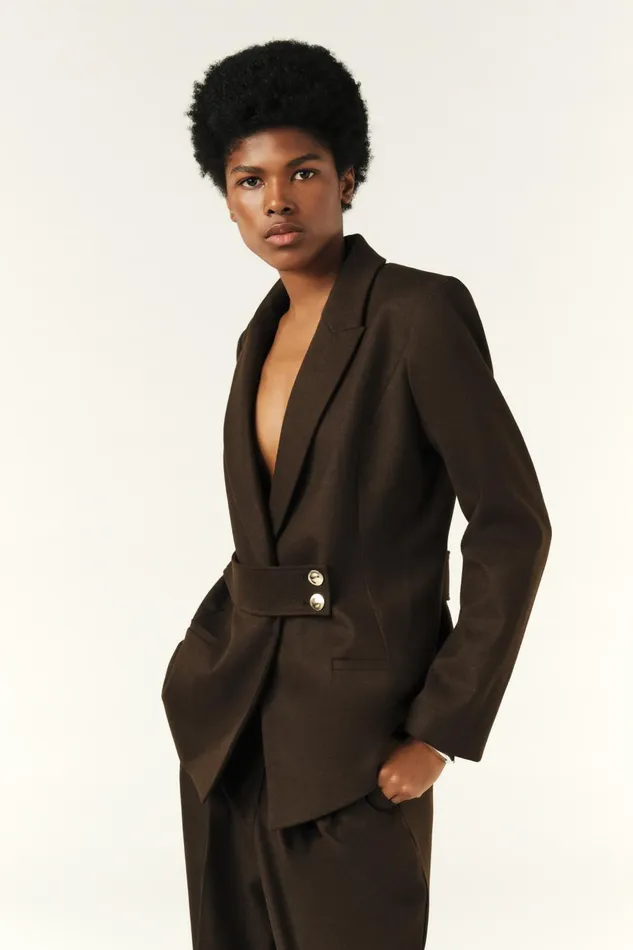 Suit Jacket Bule Brown Women Baandsh Jackets and Coats