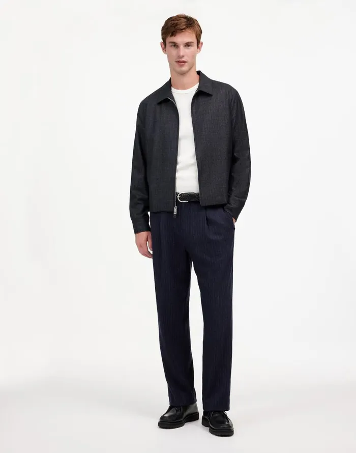 Suiting Men Madewell The Roebling Pleated Trouser In Italian Fabric Dark Navy