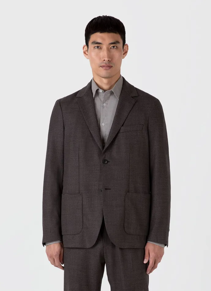 Suits Men ussunspel Lightweight Travel Wool TwoPiece Suit Light Coffee Melange