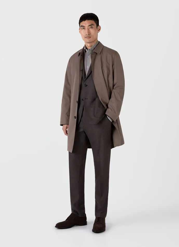 Suits Men ussunspel Lightweight Travel Wool TwoPiece Suit Light Coffee Melange