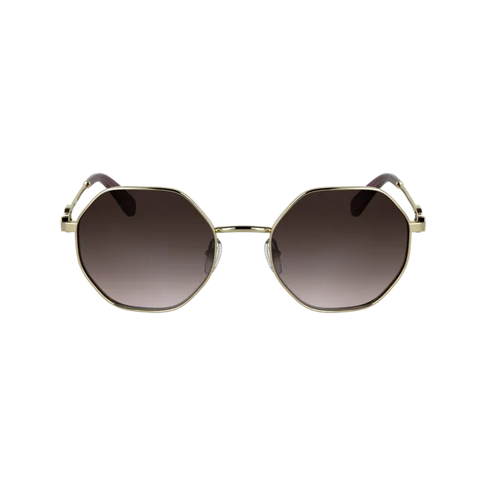 Sunglasses Women Longchamp Sunglasses GoldBrown Pink