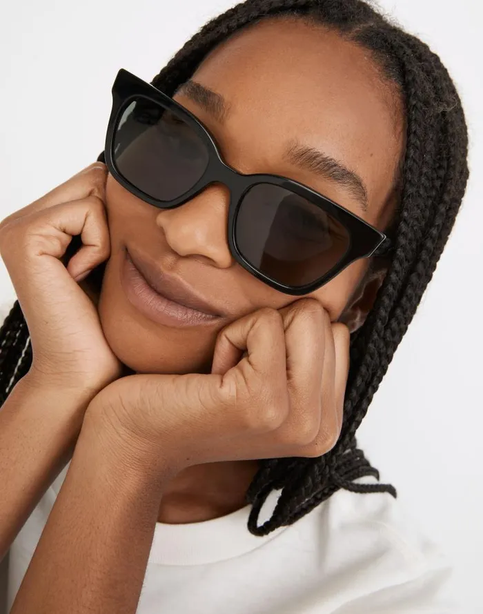 Sunglasses Women Madewell Pierport Sunglasses Black Coal