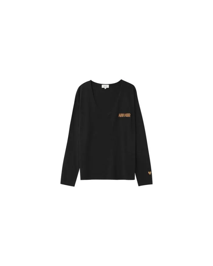 SWEATER NOIR NATSUKI Shop Grace and Mila Message Jumpers