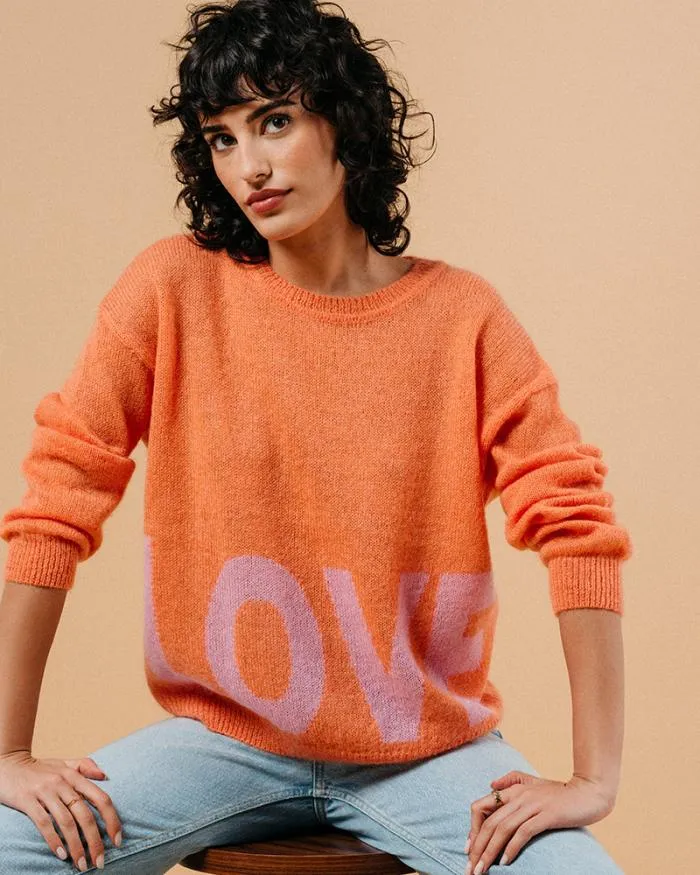SWEATER ORANGE MADONA Shop Grace and Mila Message Jumpers
