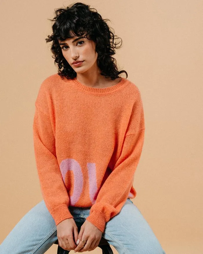 SWEATER ORANGE MADONA Shop Grace and Mila Message Jumpers