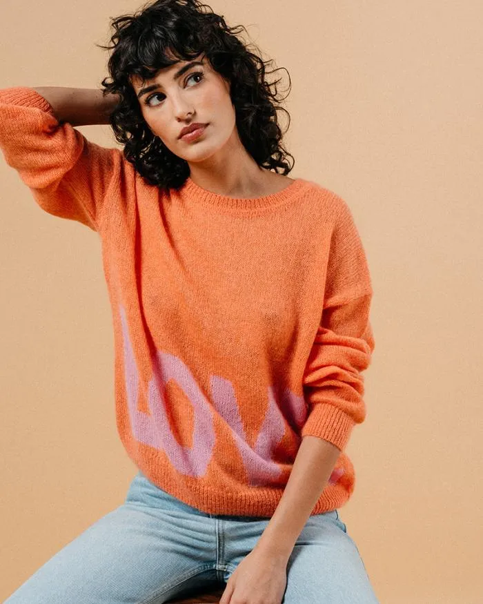 SWEATER ORANGE MADONA Shop Grace and Mila Message Jumpers