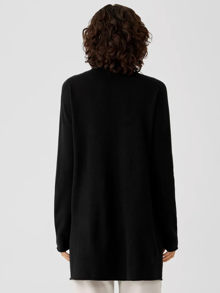 Sweaters and Cardigans Women Eileen Fisher Italian Cashmere Turtleneck Long Top Black