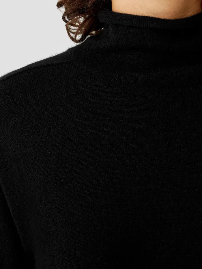 Sweaters and Cardigans Women Eileen Fisher Italian Cashmere Turtleneck Long Top Black
