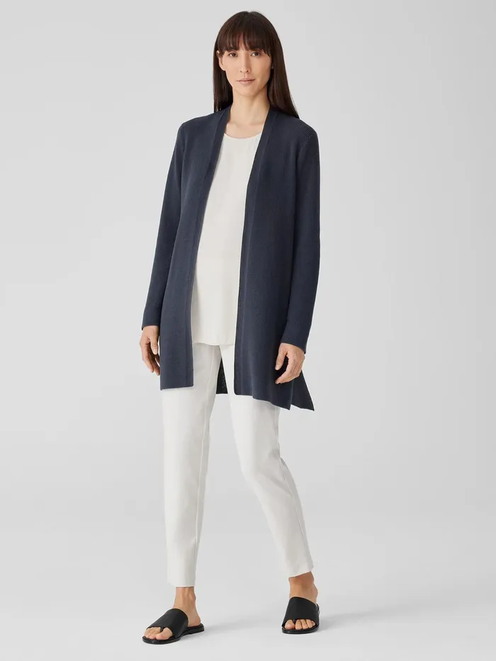 Sweaters and Cardigans Women Eileen Fisher Peruvian Organic Cotton Crepe Cardigan Ocean